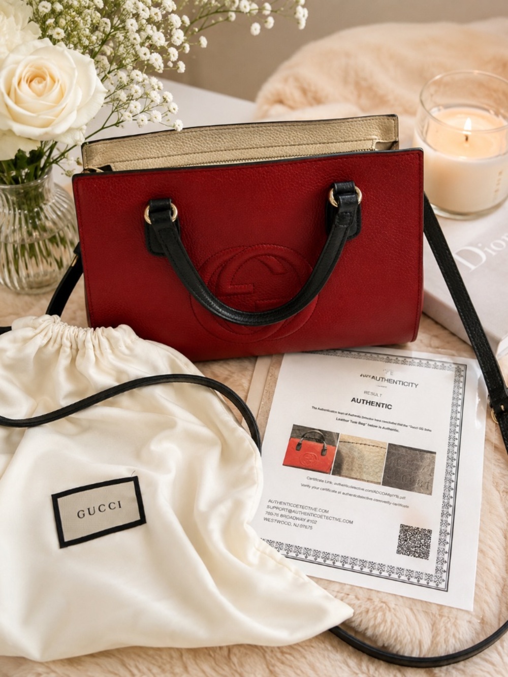 GUCCI AUTHENTIC SHOULDER BAG WITH CROSSBODY STRAP